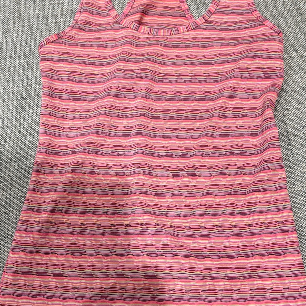Pink Striped Sleeveless Top